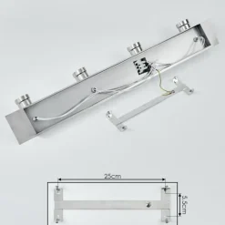 Plafonnier Lagunita Chrome, Nickel mat, 4 lumières