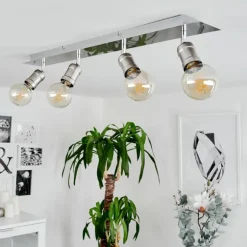Plafonnier Lagunita Chrome, Nickel mat, 4 lumières