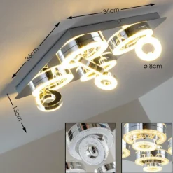 Plafonnier Lakeshore LED Chrome, 8 lumières