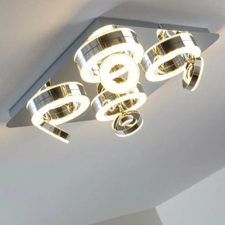 Plafonnier Lakeshore LED Chrome, 8 lumières
