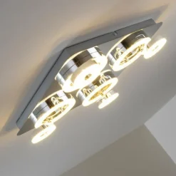 Plafonnier Lakeshore LED Chrome, 8 lumières