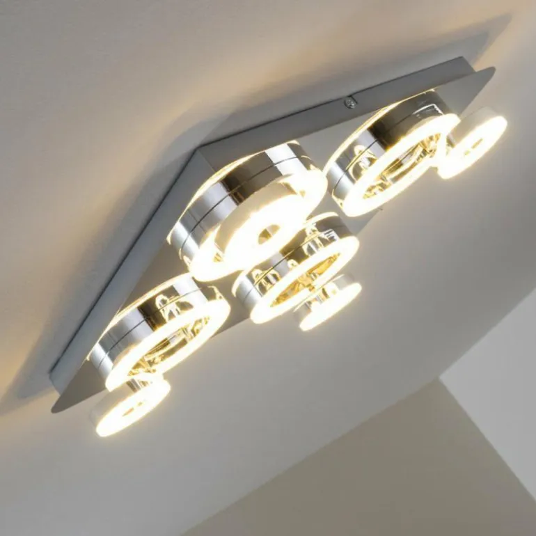 Plafonnier Lakeshore LED Chrome, 8 lumières
