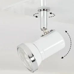 Plafonnier Lanrigan Chrome, Blanc, 4 lumières