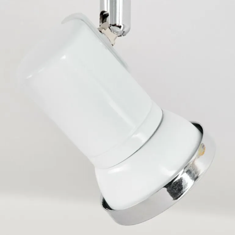 Plafonnier Lanrigan Chrome, Blanc, 4 lumières