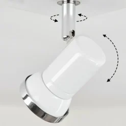 Plafonnier Lanrigan Chrome, Blanc, 1 lumière