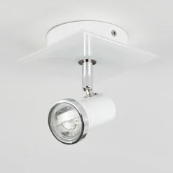 Plafonnier Lanrigan Chrome, Blanc, 1 lumière