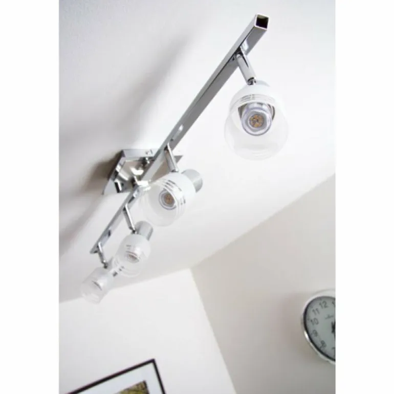 Plafonnier LED Brilliant Leuchten Chrome, Blanc, 4 lumières