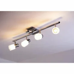 Plafonnier LED Brilliant Leuchten Chrome, Blanc, 4 lumières
