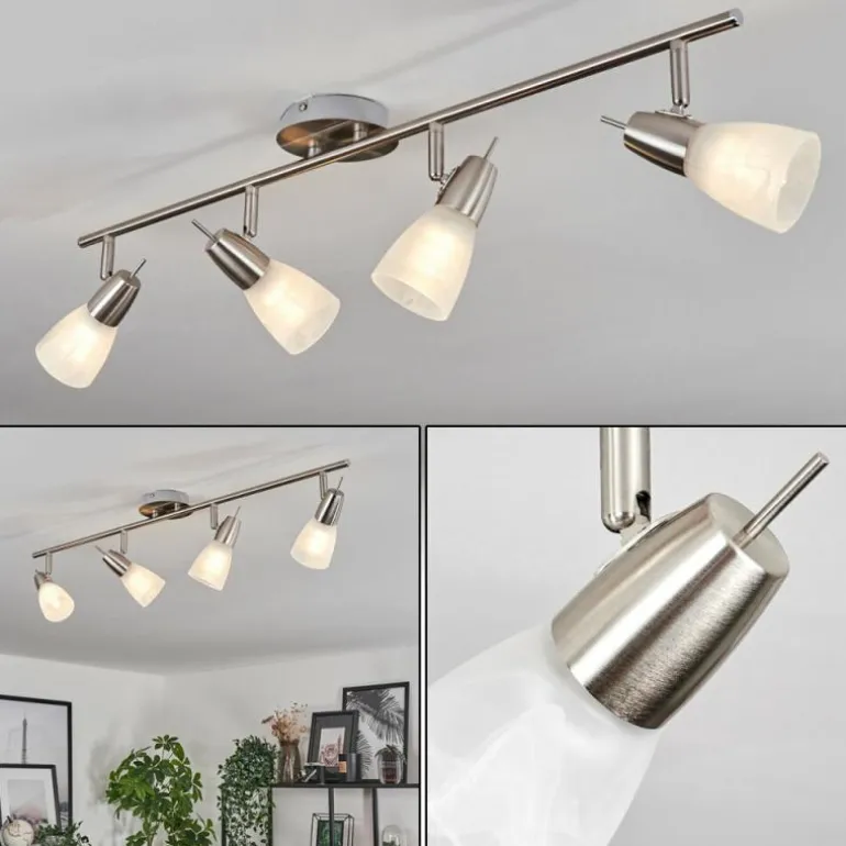 Plafonnier Lejsta Nickel mat, 4 lumières