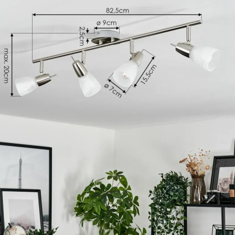 Plafonnier Lejsta Nickel mat, 4 lumières