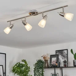 Plafonnier Lejsta Nickel mat, 4 lumières