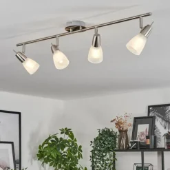 Plafonnier Lejsta Nickel mat, 4 lumières
