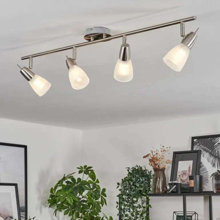 Plafonnier Lejsta Nickel mat, 4 lumières
