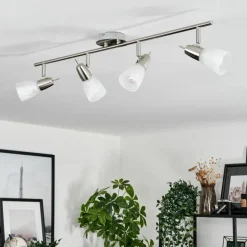 Plafonnier Lejsta Nickel mat, 4 lumières