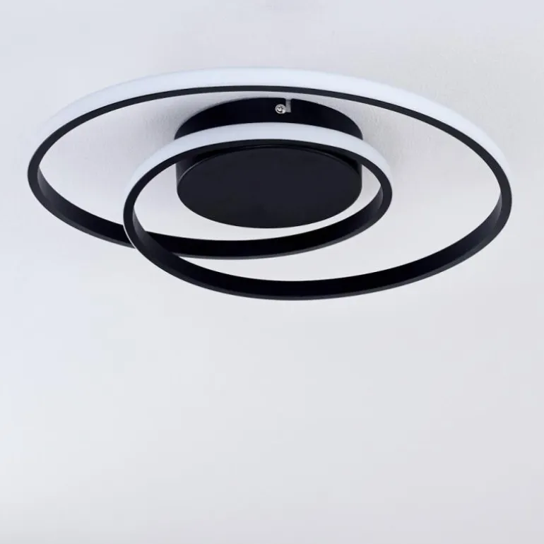 Plafonnier Leksund LED Noir, 1 lumière