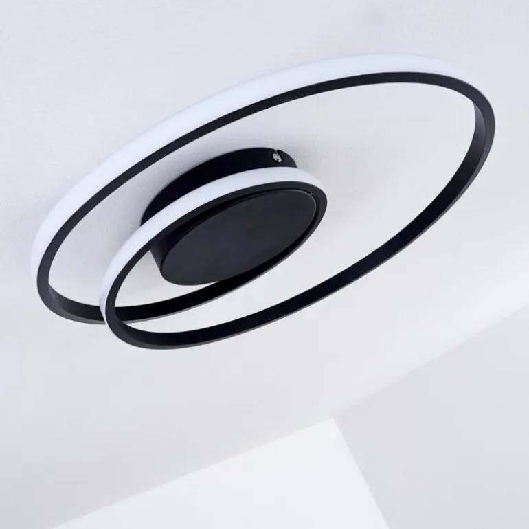 Plafonnier Leksund LED Noir, 1 lumière