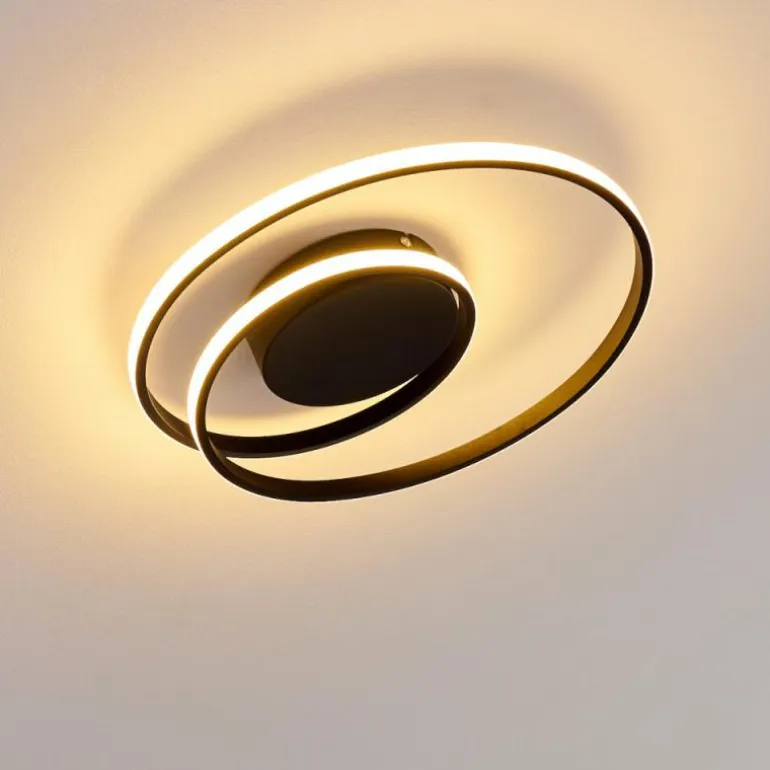Plafonnier Leksund LED Noir, 1 lumière