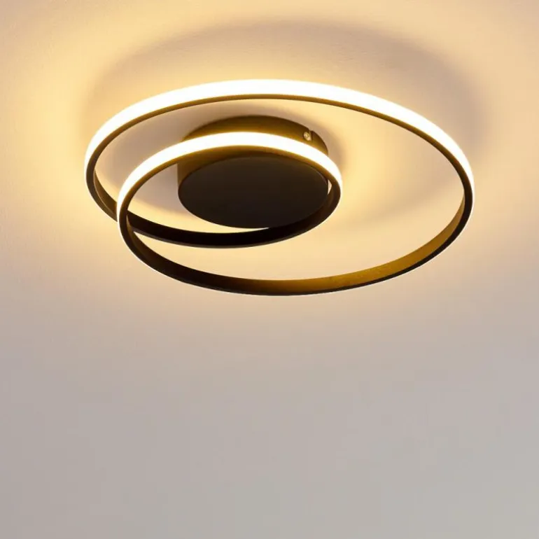 Plafonnier Leksund LED Noir, 1 lumière