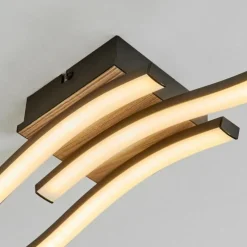 Plafonnier Letala LED Couleur bois, 3 lumières
