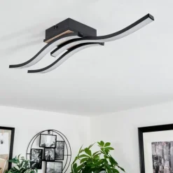 Plafonnier Letala LED Couleur bois, 3 lumières