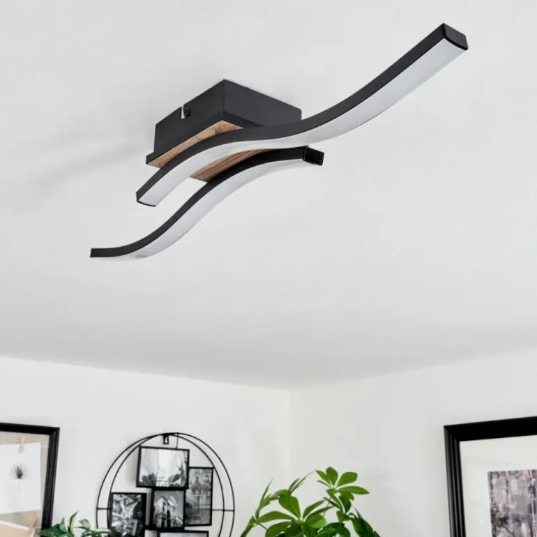 Plafonnier Letala LED Couleur bois, 2 lumières