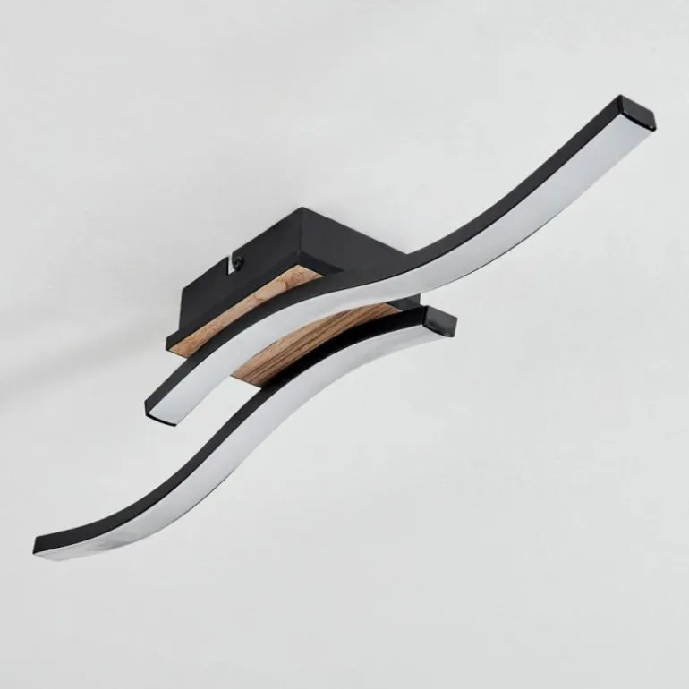 Plafonnier Letala LED Couleur bois, 2 lumières