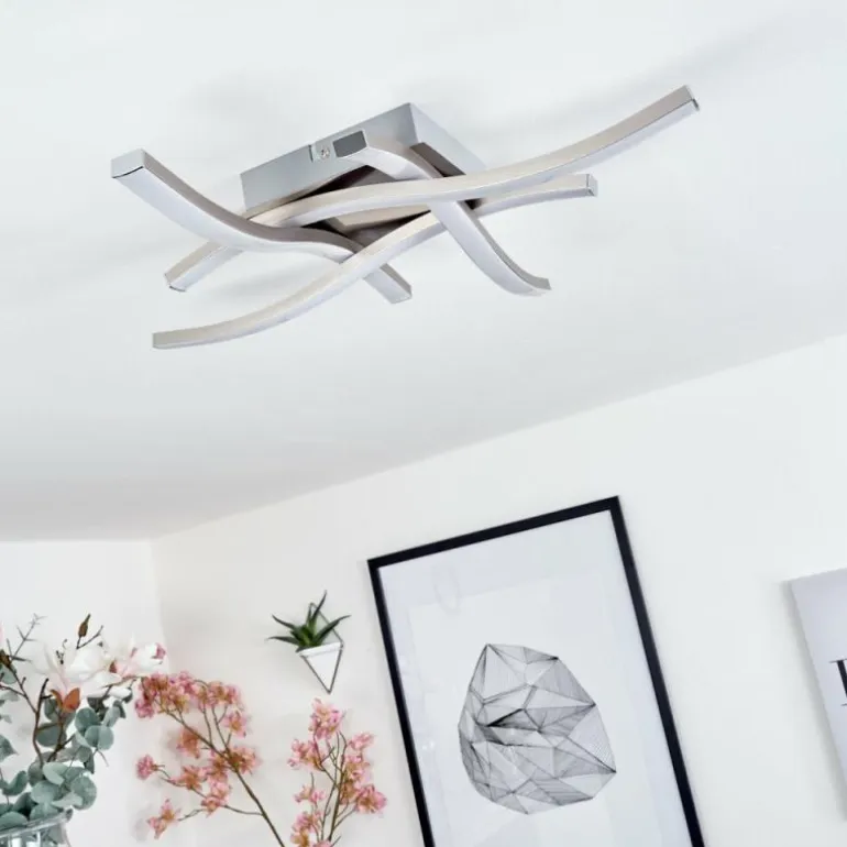 Plafonnier Letala LED Nickel mat, 4 lumières