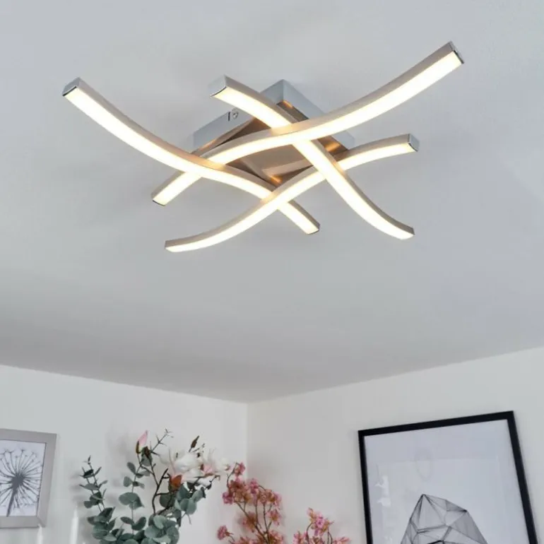 Plafonnier Letala LED Nickel mat, 4 lumières