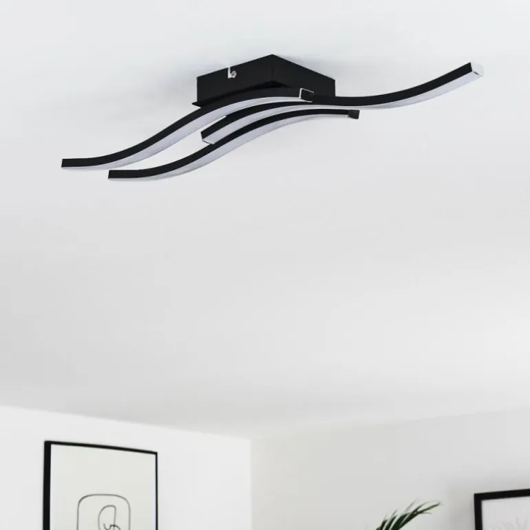 Plafonnier Letala LED Noir, 3 lumières