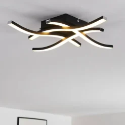 Plafonnier Letala LED Noir, 4 lumières