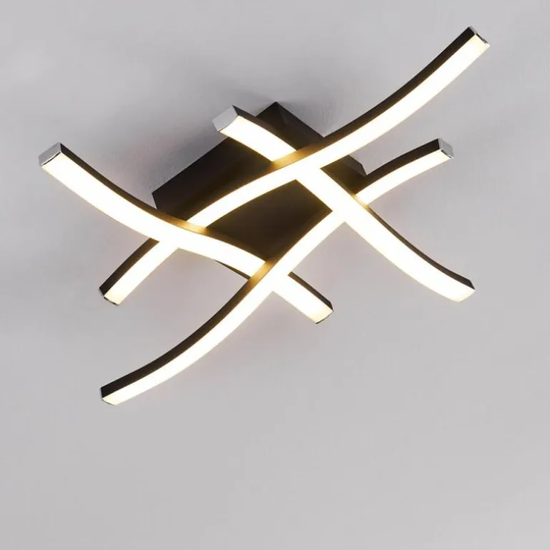 Plafonnier Letala LED Noir, 4 lumières