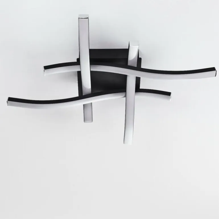 Plafonnier Letala LED Noir, 4 lumières