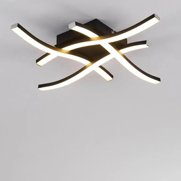 Plafonnier Letala LED Noir, 4 lumières