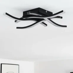 Plafonnier Letala LED Noir, 4 lumières