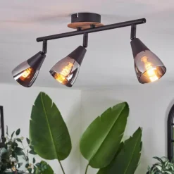 Plafonnier Leteque Écru, Noir, 3 lumières