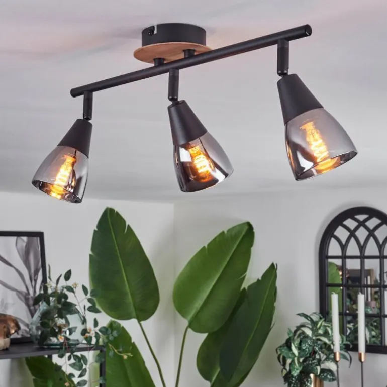 Plafonnier Leteque Écru, Noir, 3 lumières
