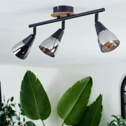 Plafonnier Leteque Écru, Noir, 3 lumières