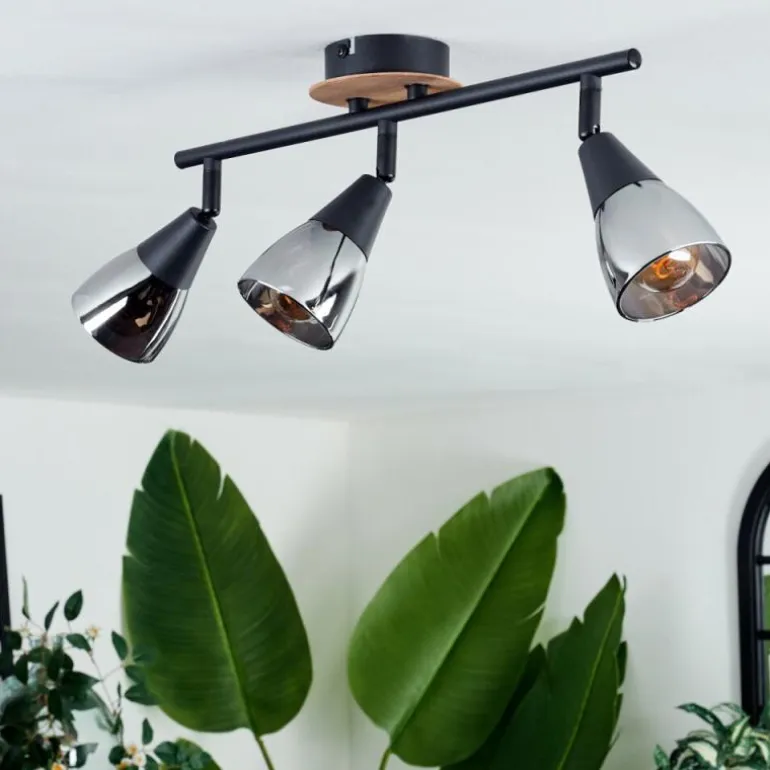 Plafonnier Leteque Écru, Noir, 3 lumières