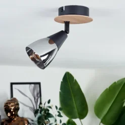 Plafonnier Leteque Écru, Noir, 1 lumière