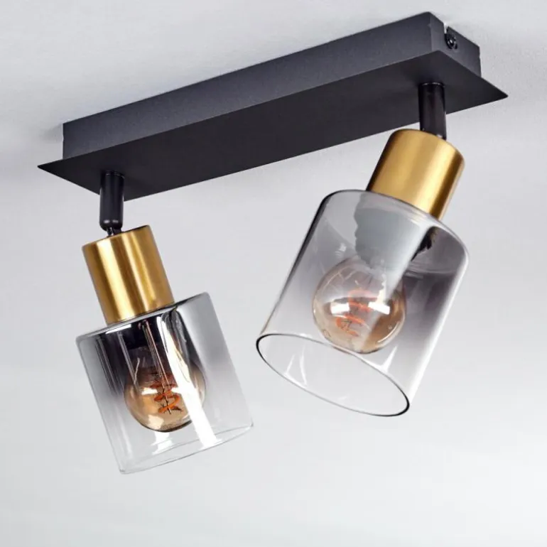 Plafonnier Leteque Noir, 2 lumières