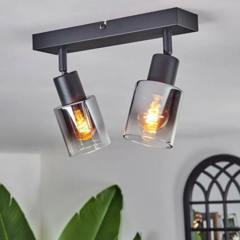 Plafonnier Leteque Noir, 2 lumières