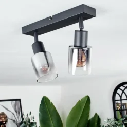 Plafonnier Leteque Noir, 2 lumières