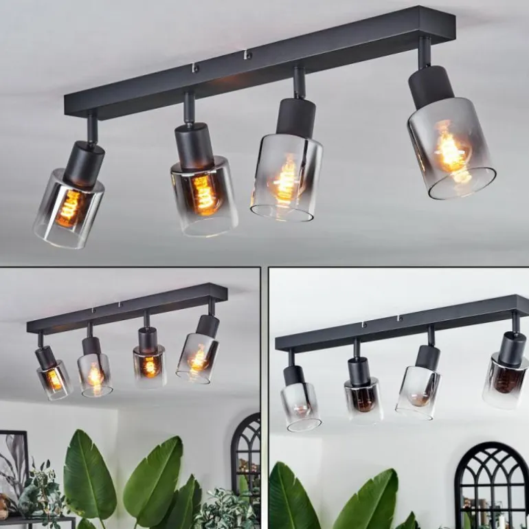 Plafonnier Leteque Noir, 4 lumières