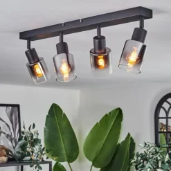 Plafonnier Leteque Noir, 4 lumières