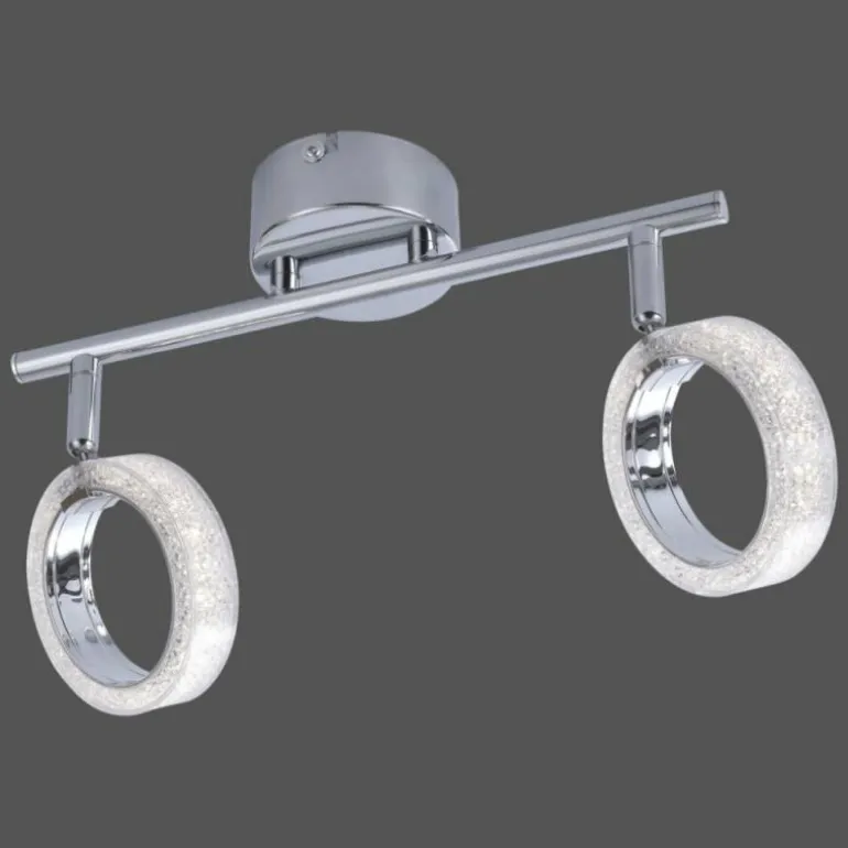 Plafonnier Leuchten Direkt ANGELO LED Chrome, 2 lumières