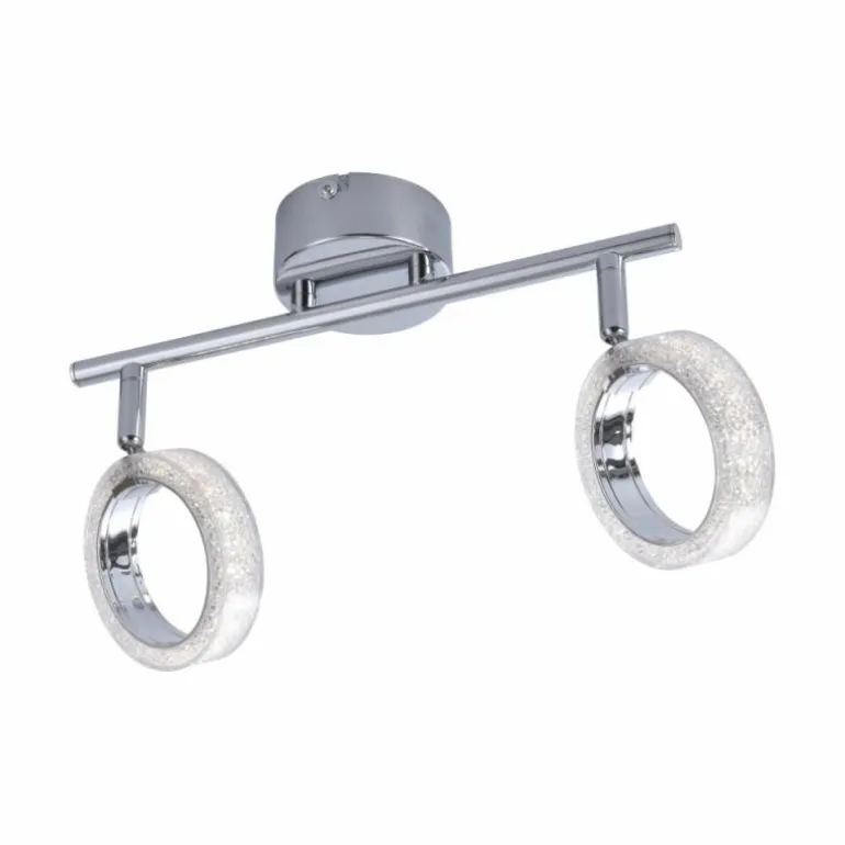Plafonnier Leuchten Direkt ANGELO LED Chrome, 2 lumières