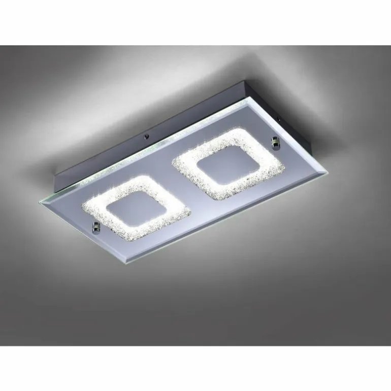 Plafonnier Leuchten Direkt LISA LED Chrome, 2 lumières