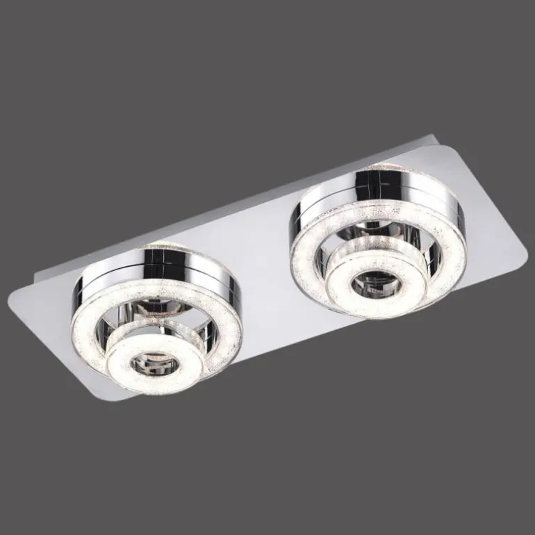 Plafonnier Leuchten Direkt TIM LED Chrome, 2 lumières