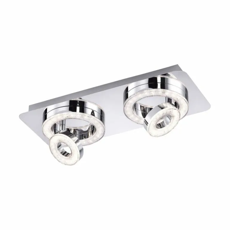 Plafonnier Leuchten Direkt TIM LED Chrome, 2 lumières