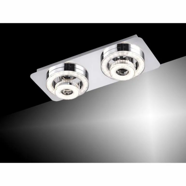 Plafonnier Leuchten Direkt TIM LED Chrome, 2 lumières